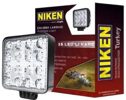 ÇALIŞMA LAMBASI KARE 16 LED 9V-48W