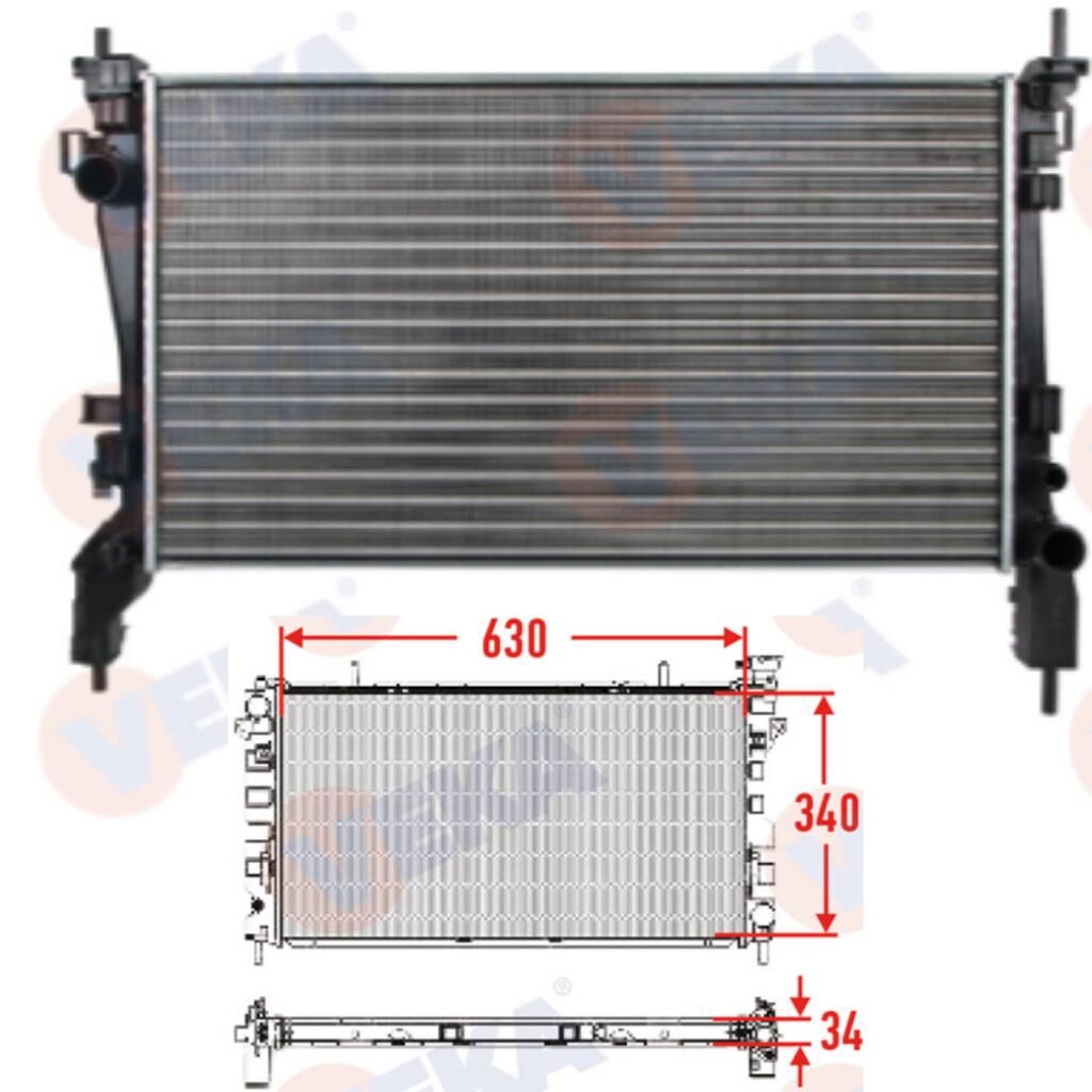 SU RADYATÖRÜ MEKANİK FIAT FIORINO 1.3 MJT 2007- / CITROEN NEMO 1.3 HDi - 1.4 HDi 2008- / PEUGEOT BIPPER 1.3 HDI - 1.4 HDI 2008-
